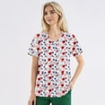 thumbnail image 2 of Scrubs For Women, Floral Printed Scrub Working Uniform Tops V Neck Short Sleeve Tshirts Workwear Tee With Pockets Cargo Pants Maternity Top 4Th Of Outfits Tank (4XL, Hot Pink) ZMTing, 2 of 4