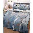 thumbnail image 3 of Quilts Twin XL Size, Teal Forest Birds Soft Comforter Bedding Set for Bed, Modern Oil Painting Farmhouse Lightweight Quilted Bedspread with Pillow Cover(2 Pieces) for All Season, 68x98 Inch, 3 of 6