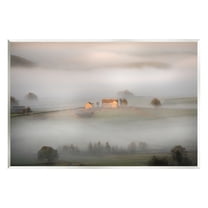Stupell Industries Lone Misty Cottage Rural Fields Thick Fog Photograph Unframed Art Print Wall Art, Design by James Dobson