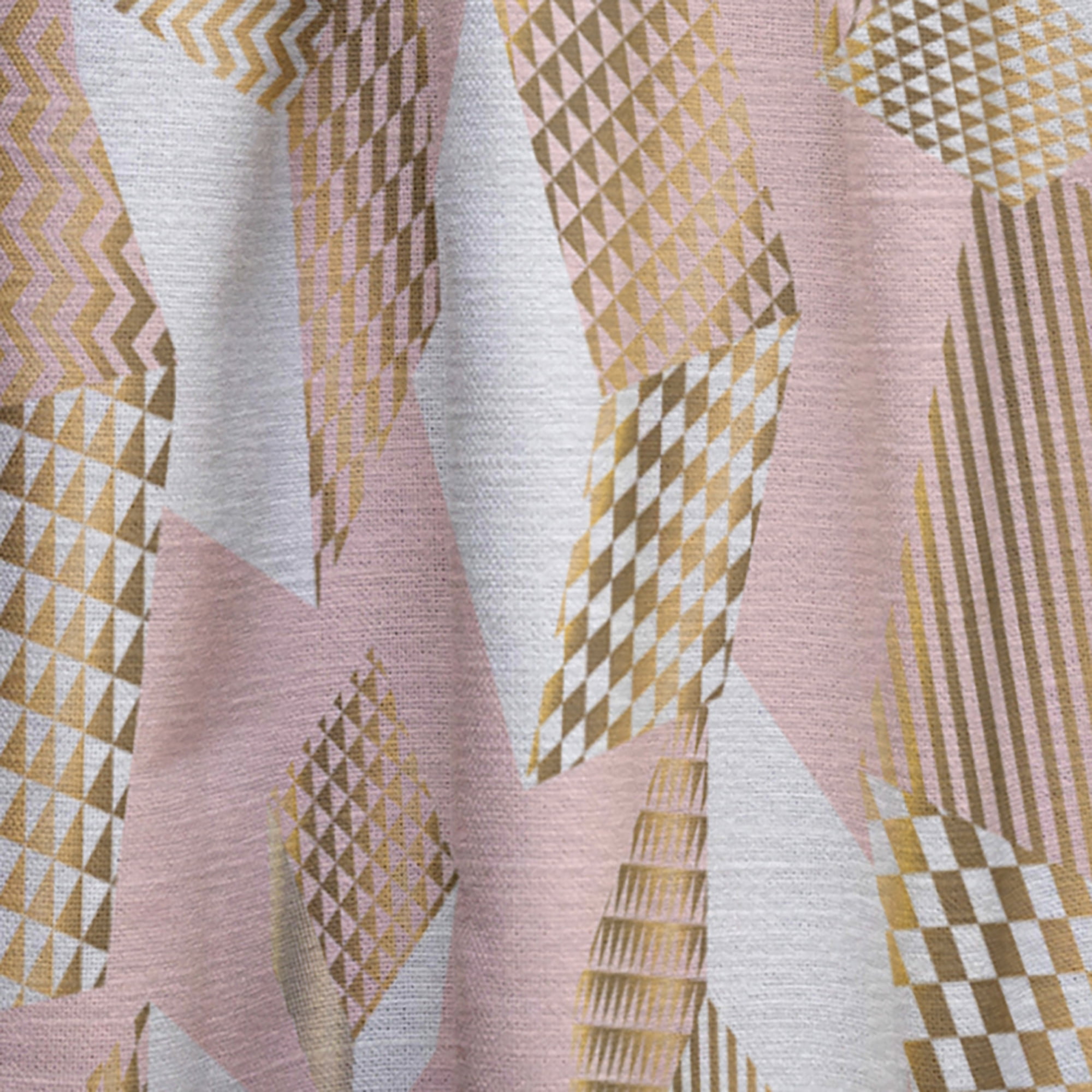 Designart 'Rose and Gold Cubes I' Mid-Century Modern Curtain Panel