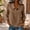 Brown, variant on Summer Sales Womens Summer Tops Loose‑Fit Cotton‑Linen 3/4 Sleeve Lightweight Casual Blouse Oversized Tshirts for Women Under 12$