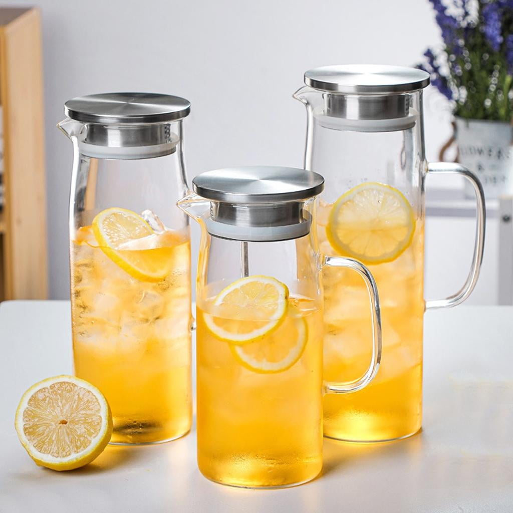 SDFGTstore Multifunctional Glass Pitcher Borosilicate Carafe for Hot and Cold Beverages Ideal for Iced Coffee Milk and More
