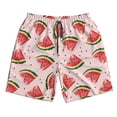 thumbnail image 3 of Uemuo Hand Drawn Watermelon Pattern Men's Swim Trunks Hawaiian Beach Bathing Suit Swimsuits Beach Quick-Dry Shorts with Pockets-Small, 3 of 9