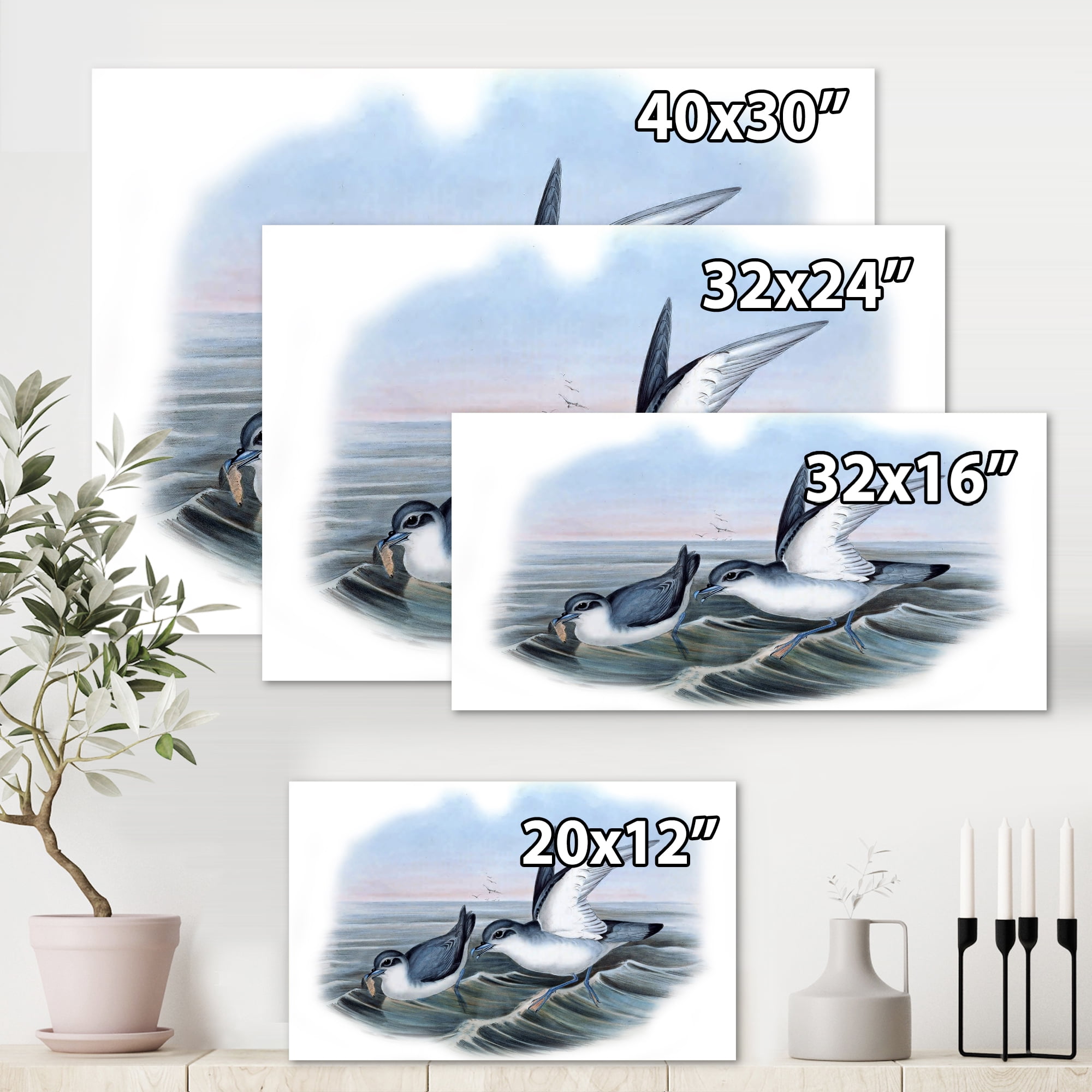 Designart ' Ancient Bird Life X ' Traditional Canvas Wall Art Print