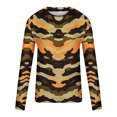 thumbnail image 4 of VBTAPA Mens Long Sleeve Camo T-shirt Colorful Graphic Tees Casual Stylish Tops Lightweight Workout Tee 90% off Clearance Sale Orange L, 4 of 5