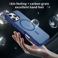 thumbnail image 5 of Allytechgroup Carbon Fiber Case for iPhone 14 Pro Max, Slim Lightweight Magnetic Back Cover Support Wireless Charging Non-Slip Shockproof Anti-Scratch for iPhone 14 Pro Max Women Men, Blue, 5 of 9