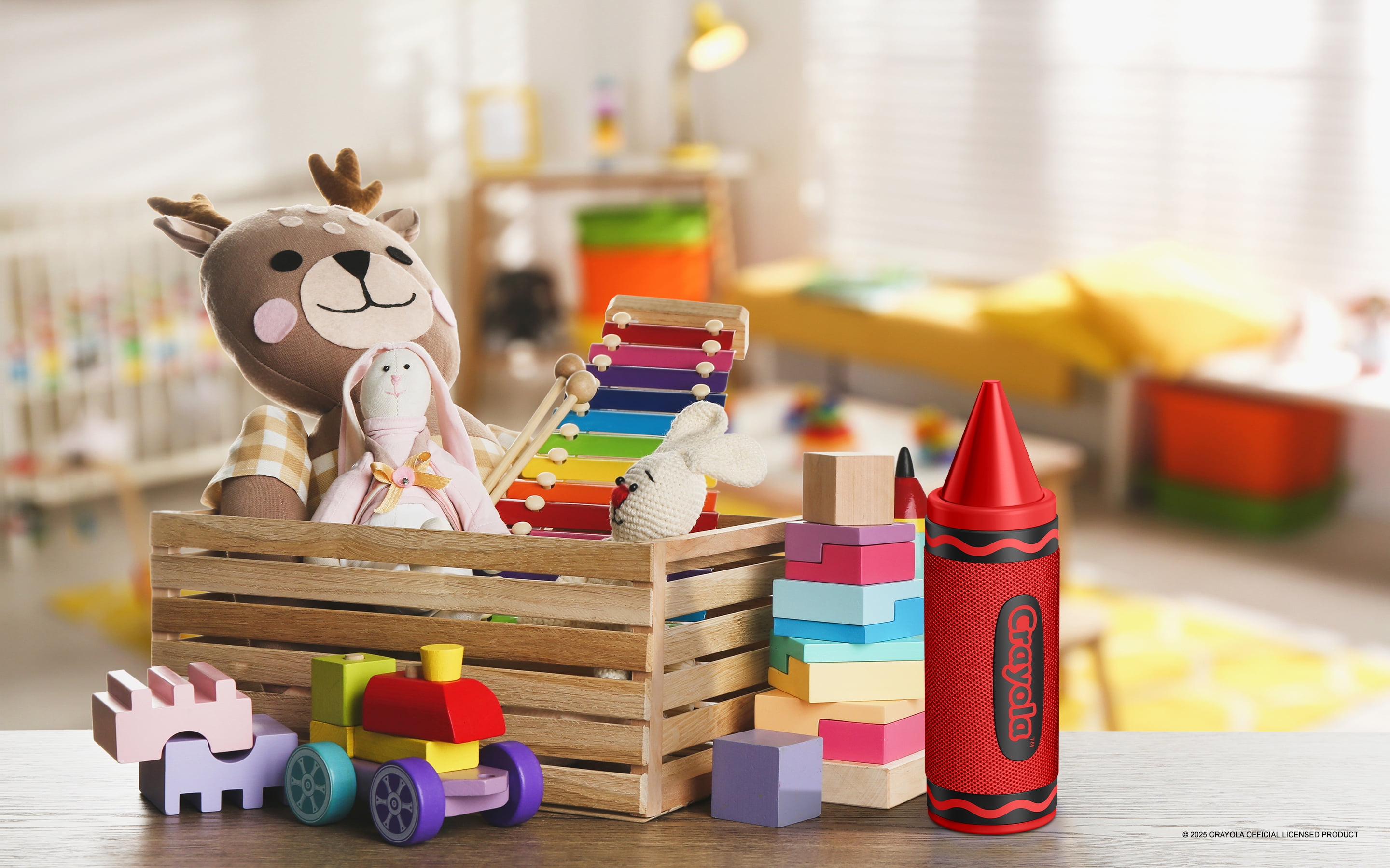 Crayola Kids Crayon Bluetooth Wireless Portable Speaker 20W PEAK Power HD Sound; Long Lasting Battery;1500mAh Battery All Day Playtime, TWS Pairing, BT 5.3, FM Radio Home/Party/Outdoor/Travel/Camping