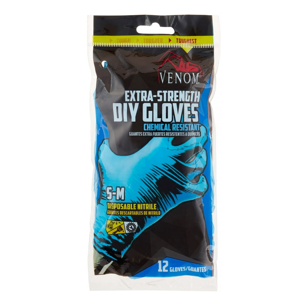 Venom Extra Strength Nitrile Gloves, Small/Medium, 12 Ct