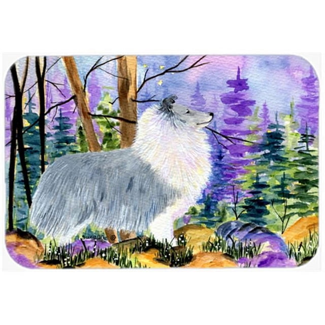 Carolines Treasures SS8636LCB Sheltie Glass Cutting Board- Large