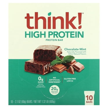 Think ! High Protein Bars, Chocolate Mint, 10 Bars, 2.1 oz (60 g) Each
