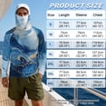 thumbnail image 6 of SEANATIVE Men's Sun Hoodie for Fishing, Long Sleeve Shirt UV Protection Cooling Full Coverage Fishing Pullover Top with Built-in Face Mask Neck Gaiter, S, Marble Blue Gold, 6 of 7