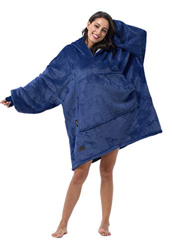 Tirrinia Oversized Hoodie Blanket Sweatshirt Comfortable Sherpa Giant Pullover Reversible Wearable Blankets for Adults Men Women Teenagers Kids Wife Girlfriend