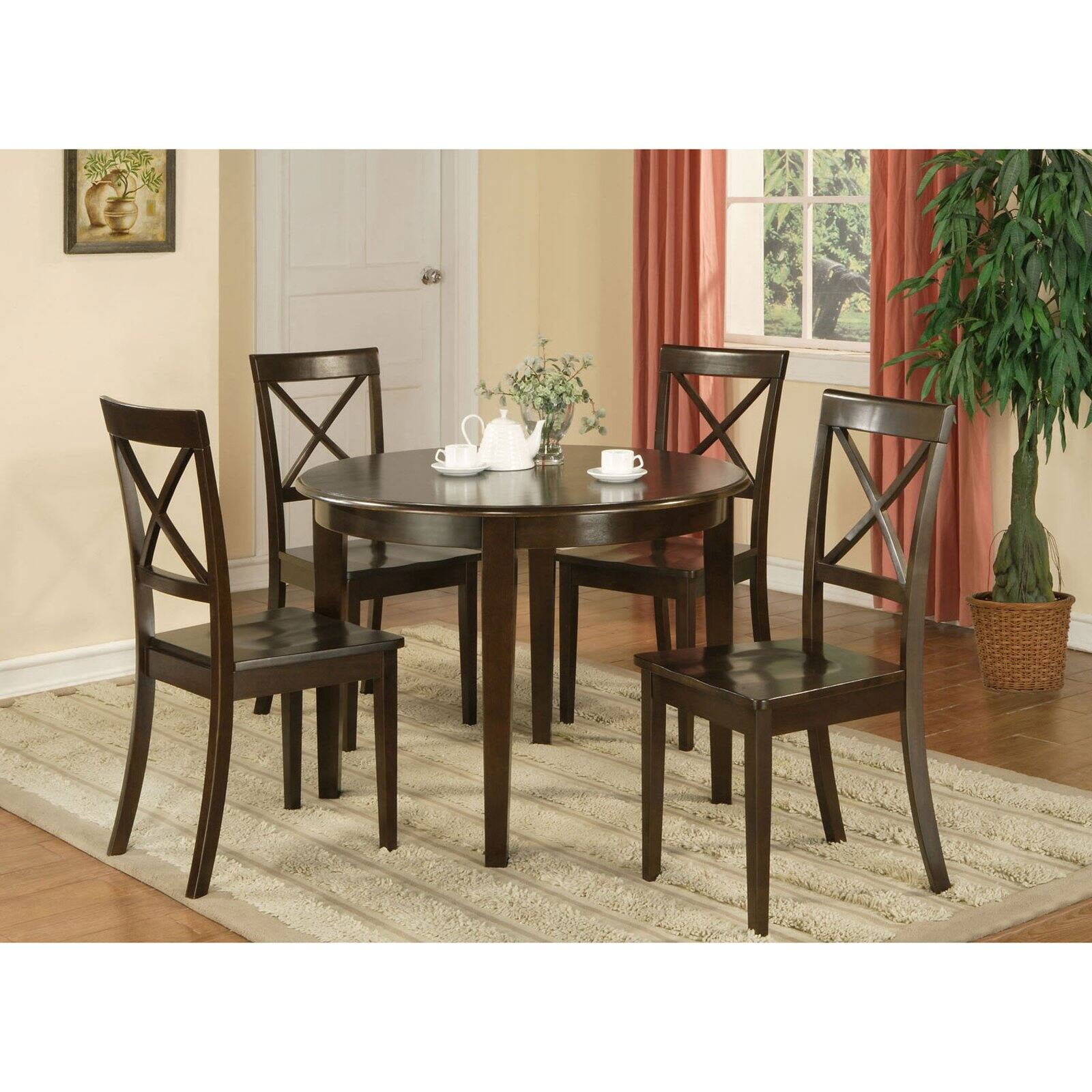 Bost3 Cap W 3 Pc Small Kitchen Table, Circle Dining Table And Chairs Set