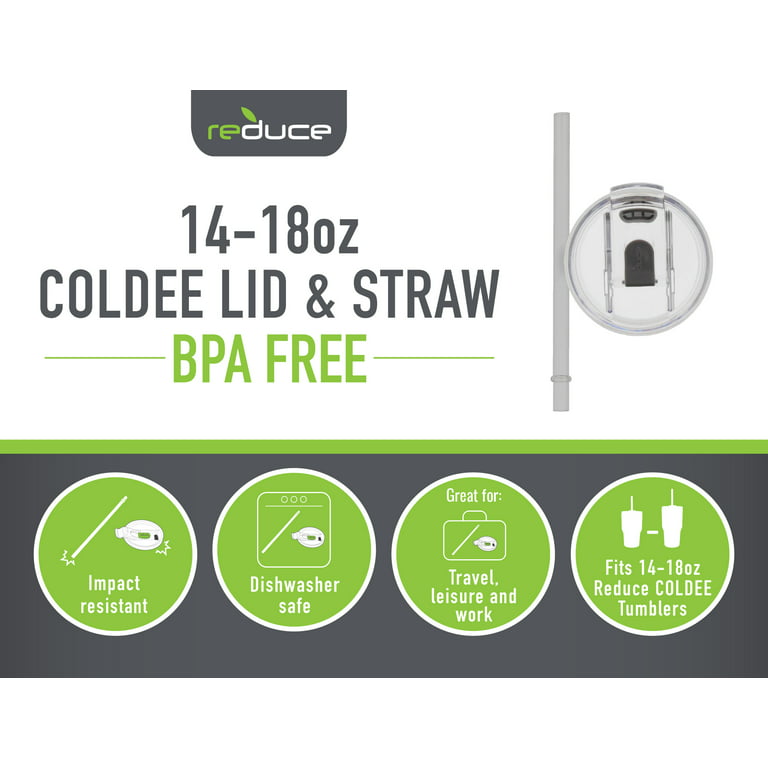 Reduce Tumbler Lid and Straw Set for Coldee 14 oz Tumblers – BPA Free,  Dishwasher Safe, Impact Resistant – Replace Broken, Damaged or Lost Coldee  14 oz and 18 oz Tumbler Straws and Lids 