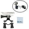 Handlebar & Seatpost Mount for Bikes. Use With GoPro HERO1, HERO2, HERO3, HERO3+, HERO4, HERO4 Session, HERO5 & eCostConnection Microfiber Cloth