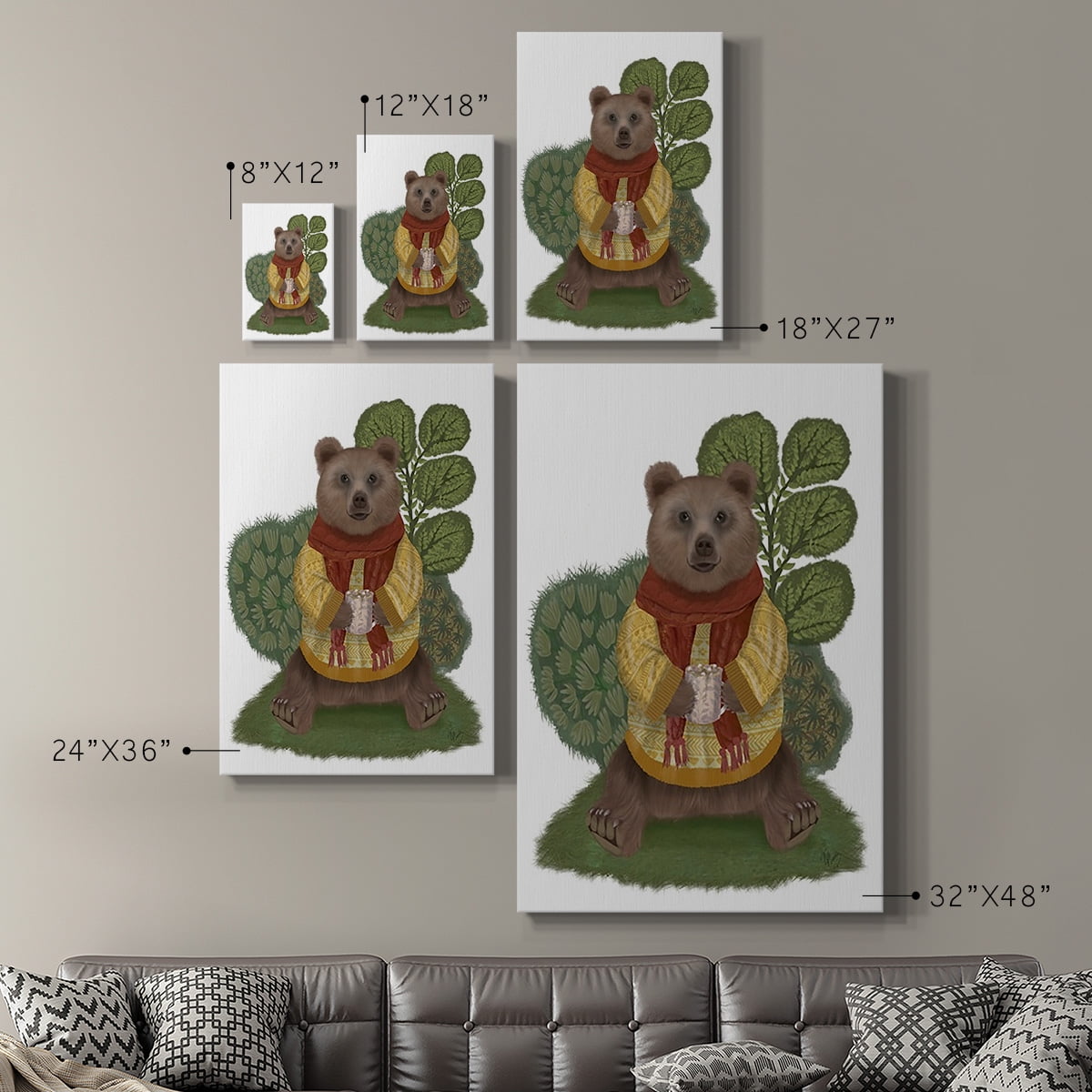 Hot Chocolate Bear Premium Gallery Wrapped Canvas - Ready to Hang