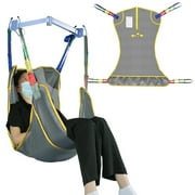 EZ Assistive U-Shaped Hoyer Lift Sling, Full Body Mesh Fabric Transfer Aids 500lbs Capacity S Gray