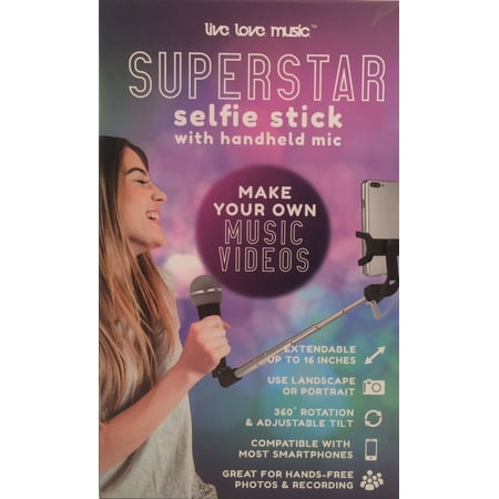 Image of Live. Love . Music Superstar Selfie Stick With Handheld Mic