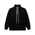 thumbnail image 4 of Horkkom Mock Neck Sweatshirt for Women Casual Trendy Drawstring Tops Quarter Zip Pullover Fall Sweatshirts L, 4 of 8
