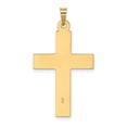 thumbnail image 2 of Diamond2Deal 14k Yellow Gold Polished Wood Texture Solid Cross Pendant for Women (L- 1.39 inch, W- 0.78 inch), 2 of 7
