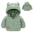 thumbnail image 2 of Hicidod Baby Boy Girl Winter Coats Hooded Long Sleeve Zipper Puffer Jackets Lightweight Thicken Warm Cute Calf down coat, 2 of 5