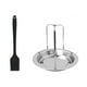 thumbnail image 2 of Parrilla para asar, estante para pollo asado Parrilla colgante de acero inoxidable con cepillo para parrilla Soporte vertical para asador con bandeja de goteo para parrilla, accesorios para parrilla Jormftte LKX-1319, 2 of 7