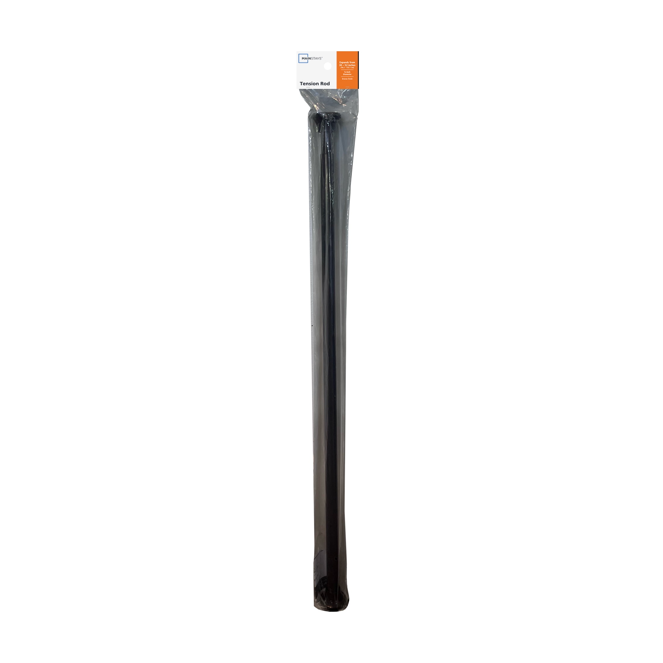 Mainstays Adjustable Curtain Tension Rod, 3/4 in Diameter, Oil-Rubbed Bronze, 30-52 in