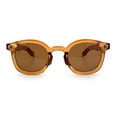 thumbnail image 3 of Vintage Style Iconic Keyhole Horn Rim Plastic Round Hipster Sunglasses [All Brown], 3 of 7