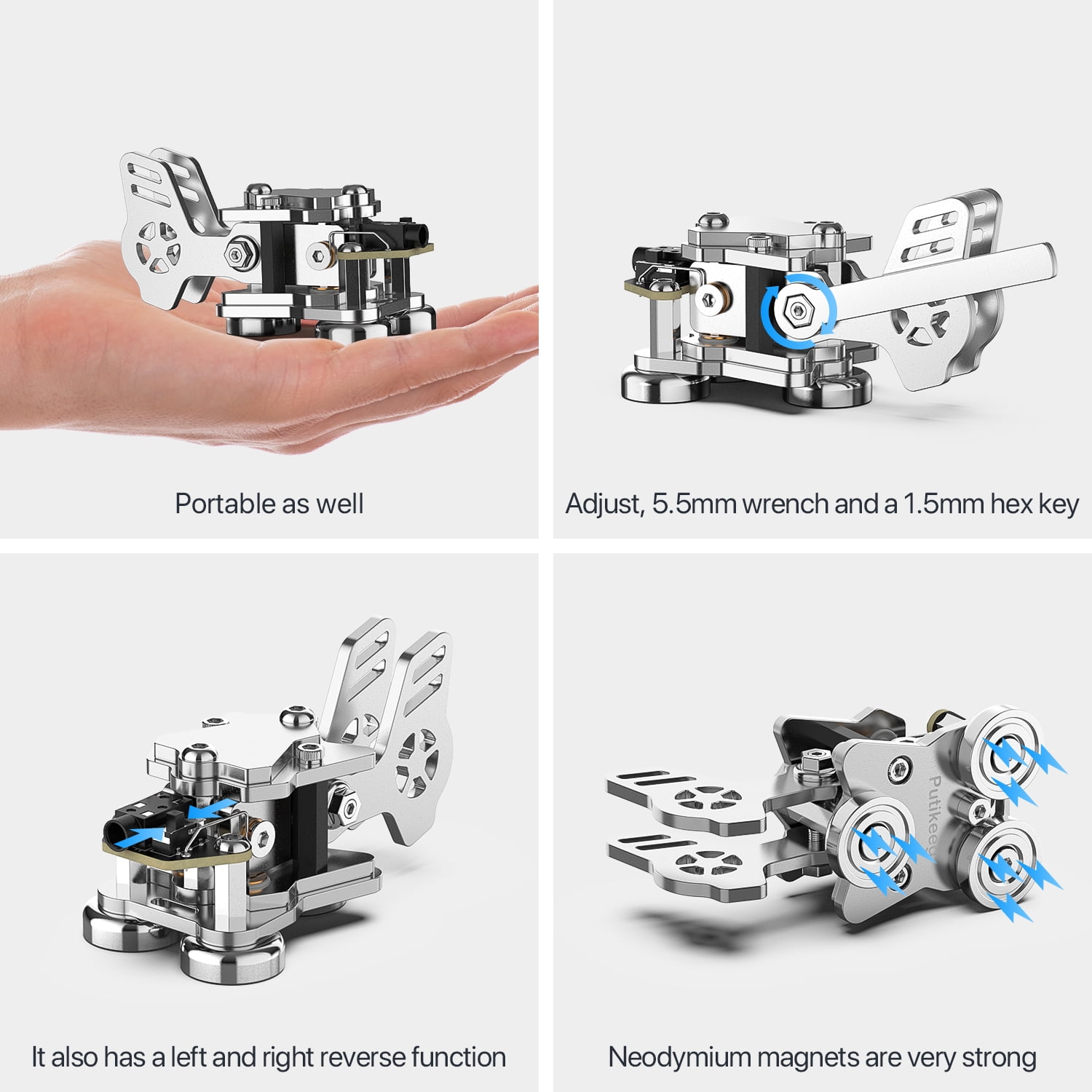 Putikeeg Mini CW Keyer Double Paddle Automatic Morse Stainless