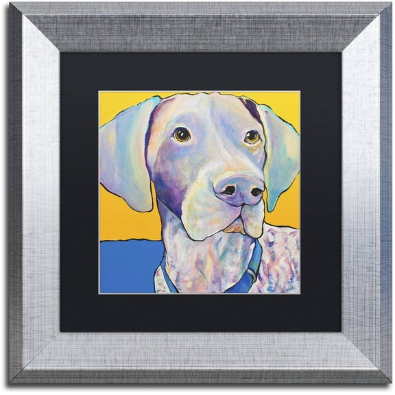 Trademark Fine Art "Blue" Canvas Art by Pat Saunders-White, Black Matte, Silver Frame
