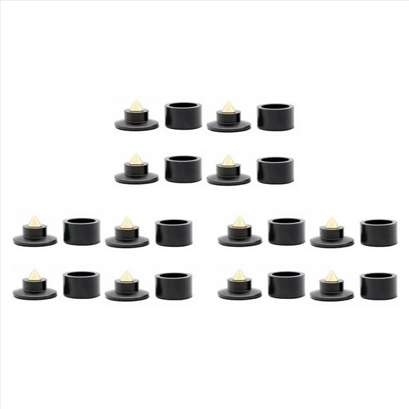 12X Picos de Choque Almohadilla de Amortiguación de Resorte Pies de Soporte HIFI Almohadilla de Pie con Punta para Altavoz Altavoces de Escenario KTV Aislamiento de Aluminio Negro