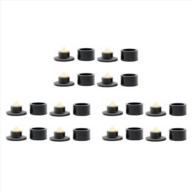 12X Picos de Choque Almohadilla de Amortiguación de Resorte Pies de Soporte HIFI Almohadilla de Pie con Punta para Altavoz Altavoces de Escenario KTV Aislamiento de Aluminio Negro