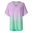 thumbnail image 3 of Gibobby Playera TéRmica Ligera Mujeres Casual Summer Tops Floral de manga corta V cuello Tee T Camisa Lados sueltos Tunic dividido（Verde， L), 3 of 5