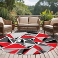 thumbnail image 5 of Color Block Triangle Round Area&nbsp;Rug 8ft Black Red Stitching Non-Slip&nbsp;Washable Circle Rugs Soft Felt Indoor Floor Mat for Bedroom Kitchen Living Room Bathroom, 5 of 9