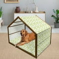 thumbnail image 2 of Fruits Pet House, Cartoon Style Green Stalks Core and Anatomy of an Apple, Outdoor & Indoor Portable Dog Kennel with Pillow and Cover, 5 Sizes, Brown Yellow Green Cream, by Ambesonne, 2 of 4