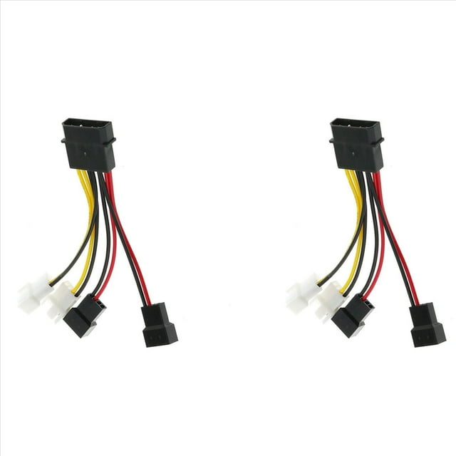 2 Uds Molex de una Ventilador de 3 Pines Adaptador Cable de Alimentación Conector Ventilador de Refrigeración Ordenador Cables 12V/5V CC para CPU PC Ventilador con Cubierta