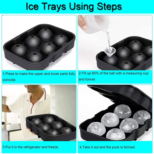 Moldes para cubitos de hielo Juego de 3 esferas fabricante de Wdftyju bolas de hielo con tapas reutilizable libre de BPA DIY accesorios de cocina para Bar