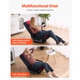 thumbnail image 6 of VEVOR Swivel Floor Gaming Chair with Armrests, 360-Degree Rotating Floor Chair with 6 Adjustable Position Folding Backrest and Lumbar Support, Folding Video Reclining Sofa for TV Reading, Red Black, 6 of 9