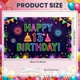 thumbnail image 2 of Neon Light Happy 13th Birthday Banner Firework Design Birthday Display Colorful Flags Vibrant Colors Neon Party Backdrop for 13th Birthday Party Teen Celebration Indoor Decoration, 2 of 9