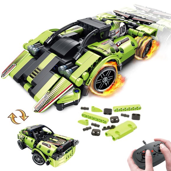 GAMZOO STEM Building Toys for Kids with 2-in-1 Remote Control Racer Snap Together Engineering Kits Early Learning Racecar Building Blocks - Best Gift for 6 7 8 9+Year Old Boys and Girls