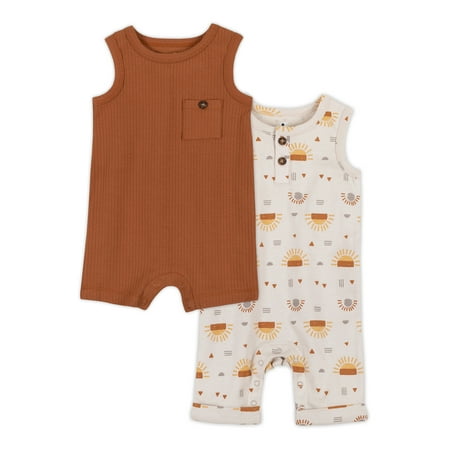 

Little Star Organic Baby Boys 2Pk Rompers Size Newborn-24 Months