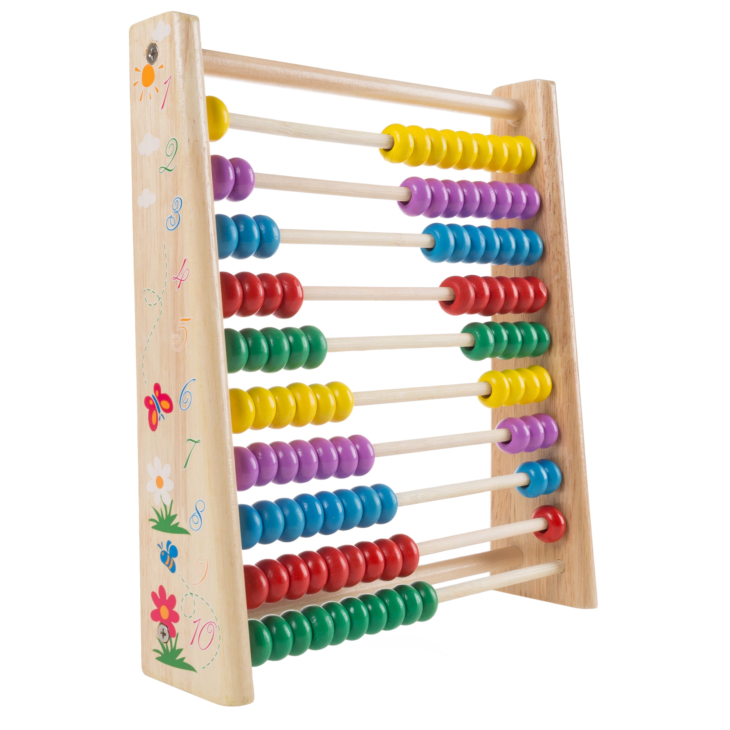 ABAC Abaco didattico vintage legno naturale wooden Abacus '60 toy learn to count NEW 