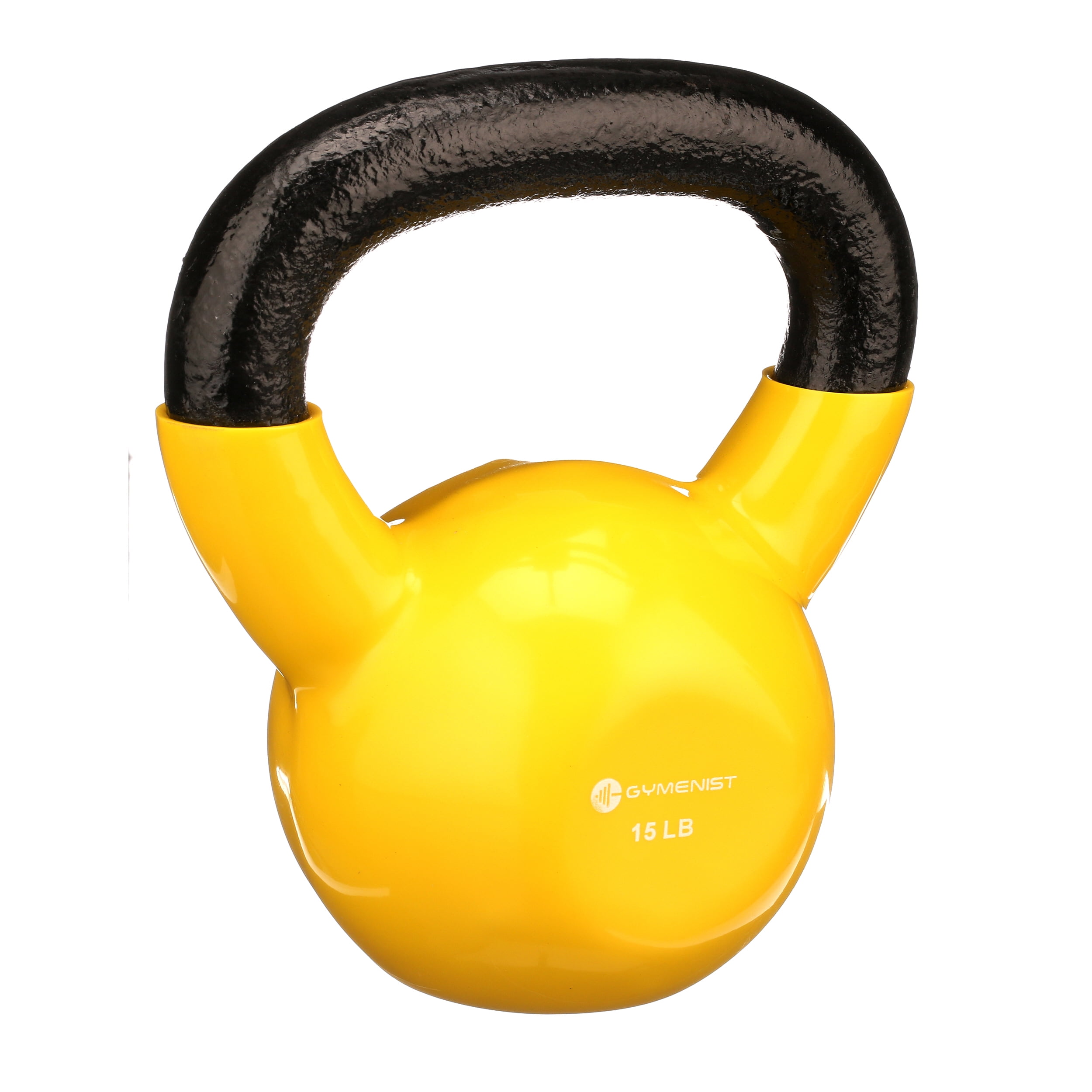 Gymenist, 15lb Vinyl Coating Kettlebell, Single
