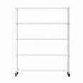 thumbnail image 2 of 5 Tiers Steel Storage Shelf with Adjustable Feet and Mobile Wheels, Heavy-Duty Adjustable Shelving, Each Floor Carries 300LBS, Commodity Shelf for Warehouses, Supermarkets, Kitchens, 2 of 9