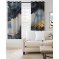 thumbnail image 2 of Marble Black Blackout Curtains for Bedroom/Living Room, Thermal Insulated Kitchen Curtains, Modern Ink Painting Art Abstract Grommet Darkening Window Treatment Drapes 27.5"x39"x2, 2 of 8