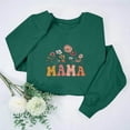 thumbnail image 2 of Culottes pour Femmes Femmes Manches Longues Chandails Maman Col Rond Chandail Ample Léger Blouse Hauts TP Vert, 2 of 7