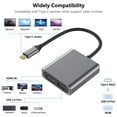 thumbnail image 2 of Adaptador compatible de tipo c a HDMI con cable blindado trenzado Convertidor de video de alta velocidad Carcasa de aluminio portátil Concentrador USB-C 4K Kearding EL005199-00B, 2 of 2