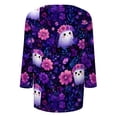 thumbnail image 6 of Women Halloween 3/4 Sleeve Tops Funny Halloween Graphic Tee Fall Winter Loose Fit Tops, 6 of 6