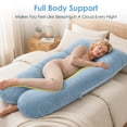 thumbnail image 3 of QUEEN ROSE Pregnancy Pillows, U Shaped Full Body Pillow for Sleeping Support, 55 Inch Maternity Pillow for Pregnant Women with Removable Velvet Cover, Blue, 3 of 9