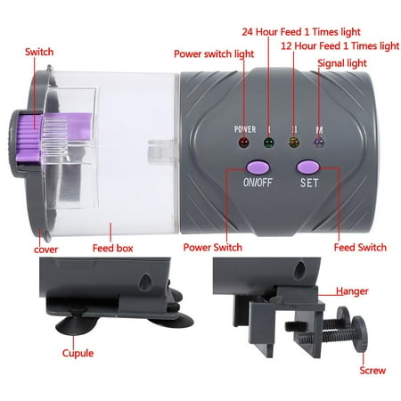 Herwey New Battery Powered Aquarium Tank Automatic Fish Feeder